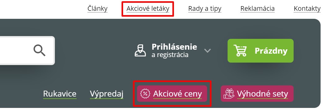 Akciové ceny a letáky